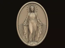 Virgin Mary Medallion no 3 3D print model