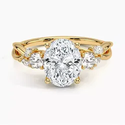 Willow 3 stone diamond engagement ring 3D print model