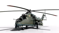 3 skins of Mi35 Mi-35 helicopter gunships Hind E 3D model
