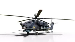 3 skins of Russian MI-28N Havoc Attack helicopter 3D model