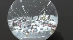 3DRT - Christmas village snowglobe