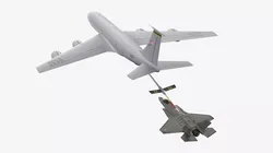 Air Refueling in Progress Boeing Stratotanker and F35 Rigged 3D model