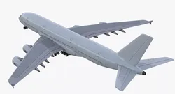 Airbus A380 1000 Interior Black 3D model