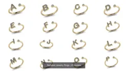 Alphabet Jewelry Rings 3D Model Pack