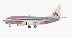 American Airlines Boeing 737-700 with Interior Rigged for Maya 3D model