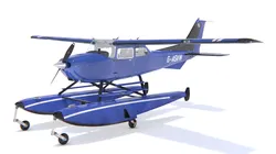 Amphibious Aircraft Cessna 172 Rigged for Maya 3D model