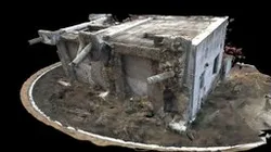 Buildings collapsed by the tsunami