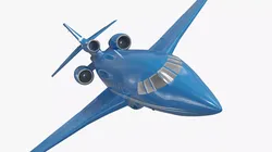 Business Jet Plane Rigged for Cinema 4D 3D model