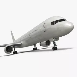 Civil Passenger Jet Aircraft Rigged 3D model