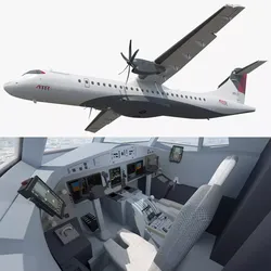 Civilian Transport Aircraft ATR 72-600 Rigged for Cinema 4D 3D model