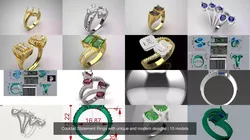 Cocktail Statement Rings with unique and modern designs 3D Model Pack