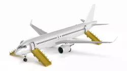 Commercial Airliner with Inflatable Plane Ramp Deployment 3D model