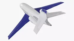 Dassault Falcon 2000 Blue Rigged for Cinema 4D 3D model