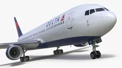 Delta Airlines Boeing 767 Commercial Jet Rigged for Cinema 4D 3D model
