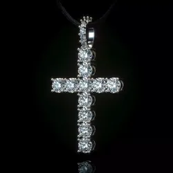 Diamond cross with diamond suspension 3D print model