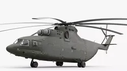 Extra Large Military Cargo Helicopter Green 3D model