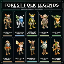 Forest Folk Legends - Fantasy Character Kitbash Collection 3D print model
