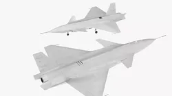 Futuristic Air Combat Drone White 3D model