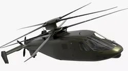 Futuristic Military Helicopter Rigged 3D model