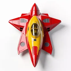 Glossy Red Toy Spaceship 3D Model 3D model