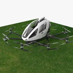 Grounded Self-Flying Air Taxi on Grass Fur 3D model