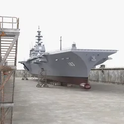 Helicopter Carrier Ship in Dry Dock 3D model