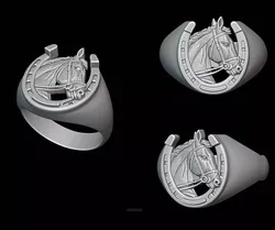 Horse Ring with Horseshoe 3D print model