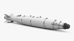 Inert Smart Bomb with Control Fins and Sensor Head Gray 3D model