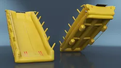 Inflatable Emergency Plane Ramp Yellow 3D model