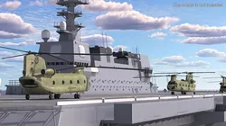 Izumo Class Helicopter Carrier with CH-47 Chinook 3D model