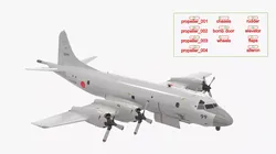 Japan P3 Orion Naval Reconnaissance Rigged for Maya 3D model