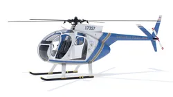 Light Utility Helicopter Hughes OH-6 Cayuse Rigged for Cinema 4D 3D model