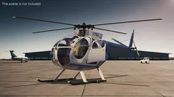 Light Utility Helicopter Hughes OH-6 Cayuse Rigged for Maya 3D model