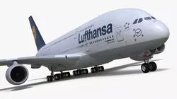 Lufthansa Airbus A380 Rigged for Cinema 4D 3D model