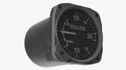 Mikrotechna Climb Rate Aircraft Gauge Rigged 3D model