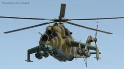 Mil Mi-24B Hind Attack Helicopter Rigged for Cinema 4D 3D model