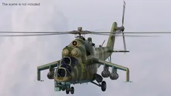 Mil Mi-24B Hind Attack Helicopter Rigged for Maya 3D model