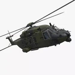 Military Transport Helicopter with Interior Rigged for Cinema 4D 3D model