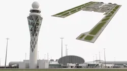 Modern Airport Terminal Complex 3D model