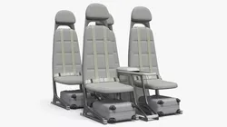 Modular Aircraft Seats with Minimal Frame Grey 3D model