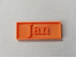 Nameplate Jan / Namensschild Jan