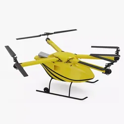 Offshore Cargo Delivery UAV with Hook Rigged for Cinema 4D 3D model