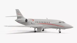 Plane Dassault Falcon 2000 White Rigged for Cinema 4D 3D model