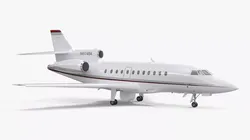 Plane Dassault Falcon 900 White Rigged for Cinema 4D 3D model