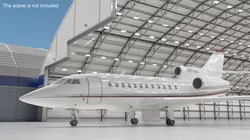 Plane Dassault Falcon 900 White Rigged for Maya 3D model