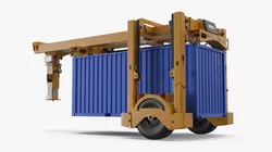 Port Transport Trailer with Container 3D model