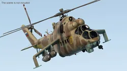 Russian Mil Mi-24B Hind Attack Helicopter Rigged for Cinema 4D 3D model