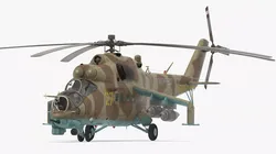 Russian Mil Mi-24B Hind Attack Helicopter Rigged for Maya 3D model