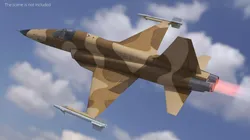 Sand Camo Jet Fighter with Wing Missiles 3D model
