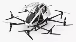 Self-Flying Passenger Drone Vehicle White Rigged 3D model